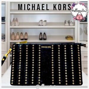 Michael Kors Black Calf Hair Clutch Wristlet